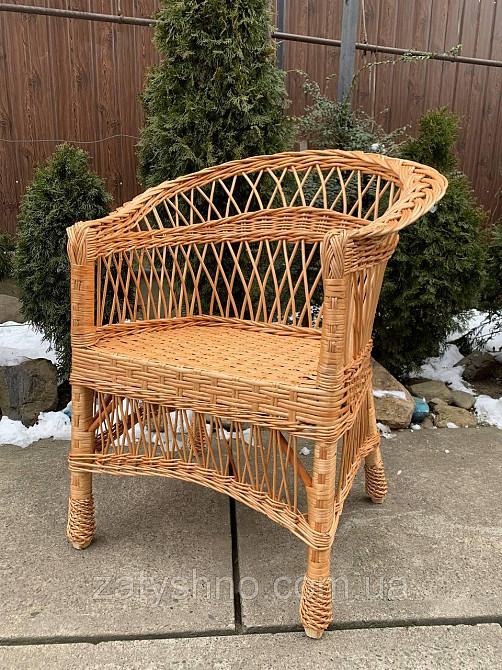 Кресло плетеное из лозы с низкой спинкой Киев - изображение 8