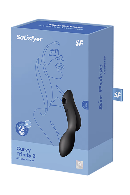 Двойной вибратор с вакуумной стимуляцией SATISFYER CURVY TRINITY 2 черный Sex Aura Киев - изображение 8