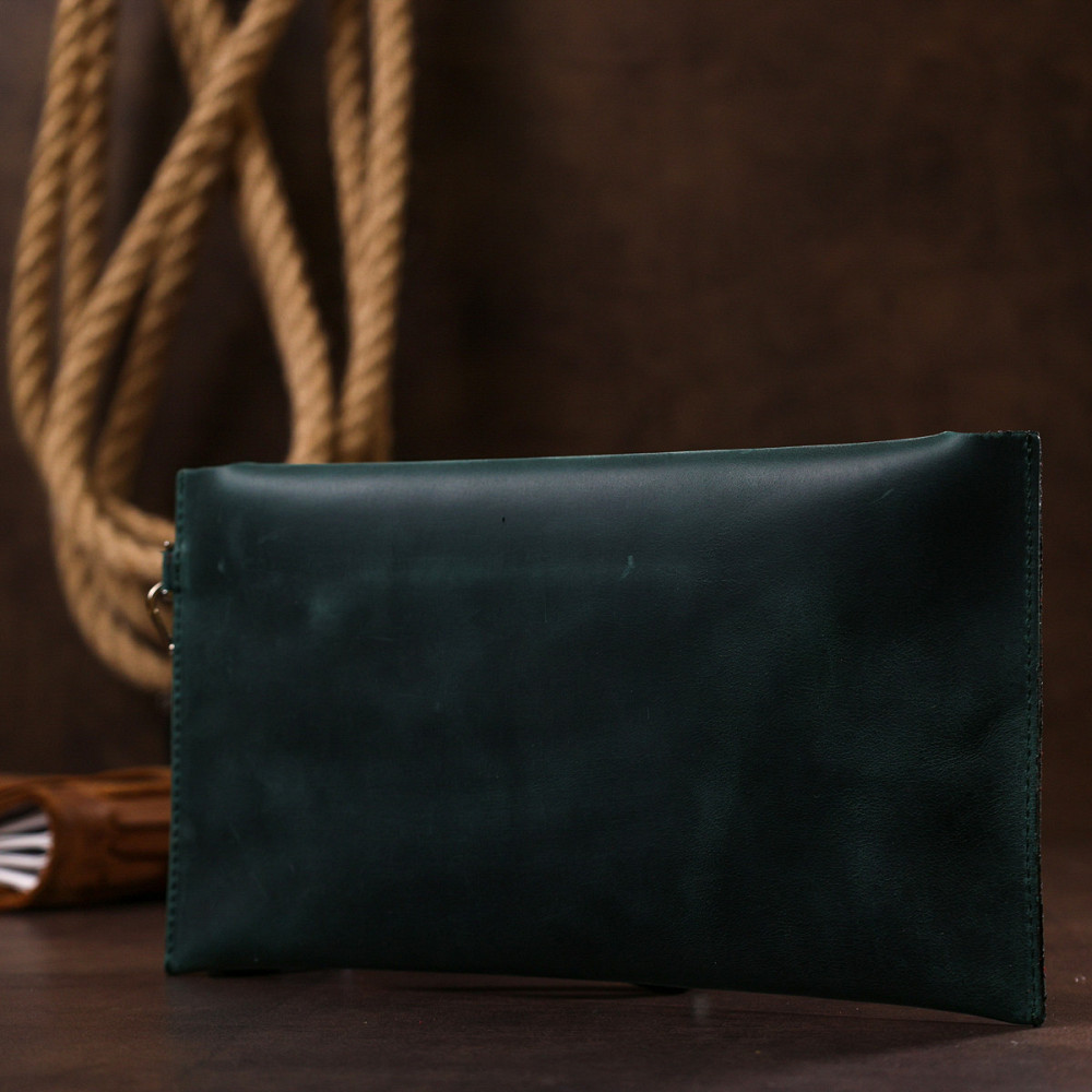 Винтажная матовая женская тревел-косметичка Shvigel 16430 Зеленый Киев - изображение 9