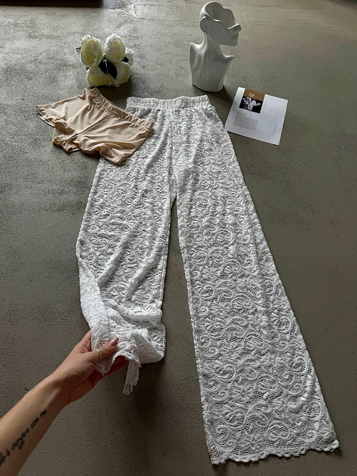 Жіночі трендові мереживні штани гіпюр + масло Одеса - фото 9