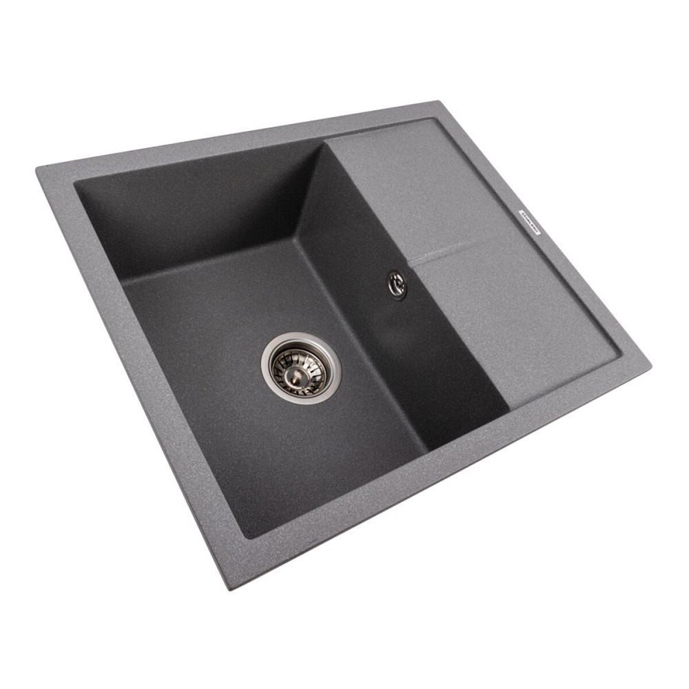VALESO Гранітна кухонна мийка Valeso 5850 REYNA матова з сушкою, сірий мусон Киев - изображение 8