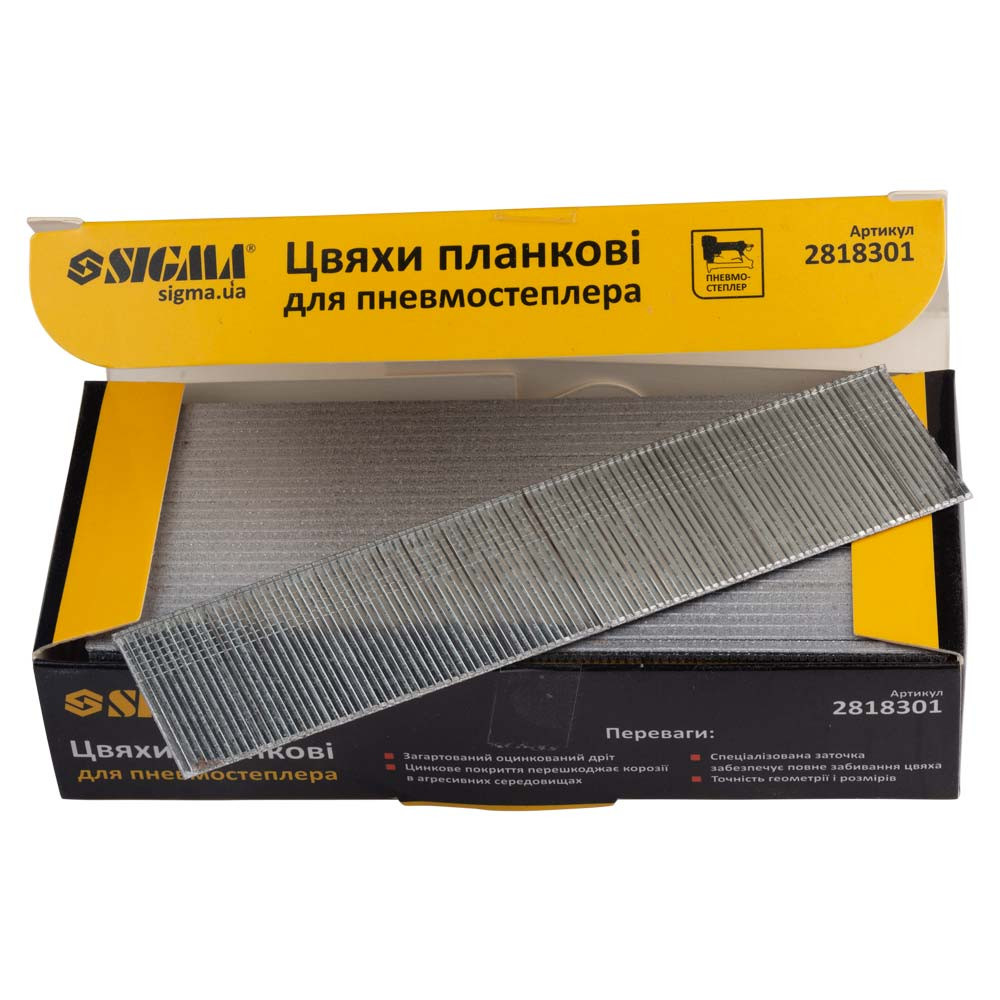 Sigma Гвозди планочные 30×1.25×1мм для пневмостеплера (5000шт) SIGMA (2818301) Київ - фото 1