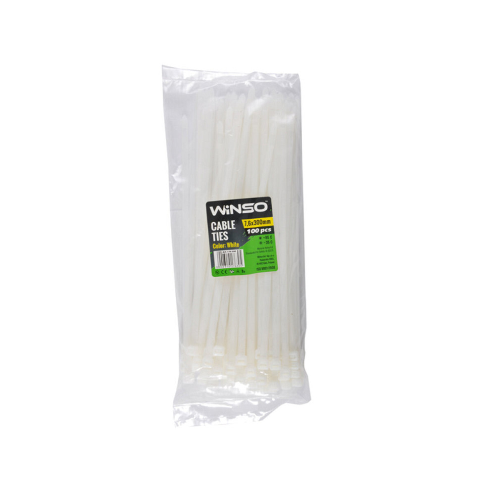 Хомуты Winso пластиковые белие 7,6x300, 100шт Киев - изображение 1