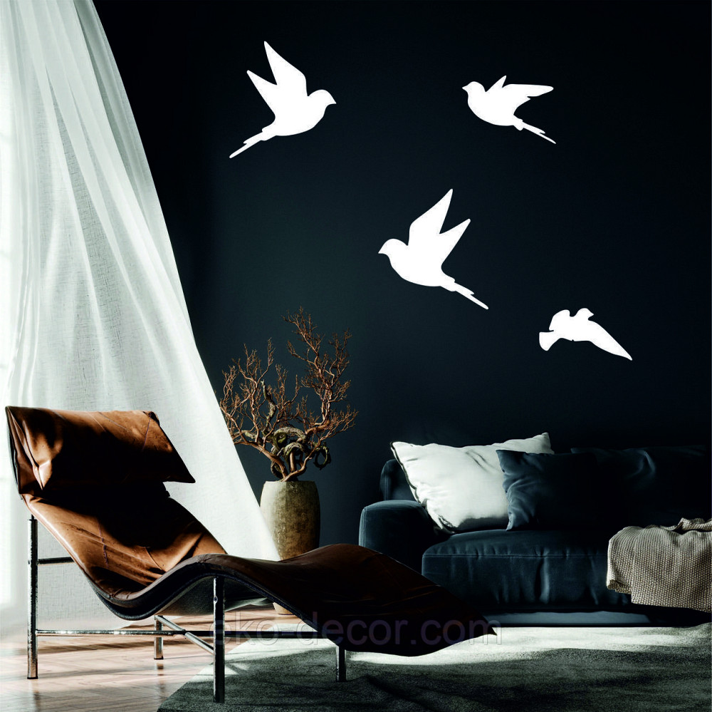 Декоративное настенное Панно «Птичка» Декор на стену(цена за 1шт) 30*21 см, Белый Киев - изображение 7