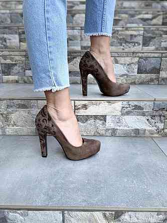 Туфлі жіночі LENA MELIANI капучіно еко-замша каблук 11см (A116-A3281) Коломия