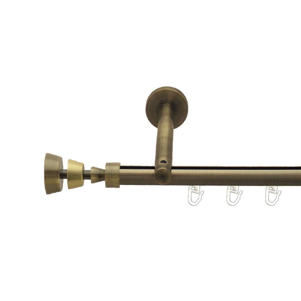 Карниз Orvit Піраміса металевий однорядний циліндр+профіль (16 см) профільна труба  Антик 19 мм 400 см (7218056) Львів - фото 1