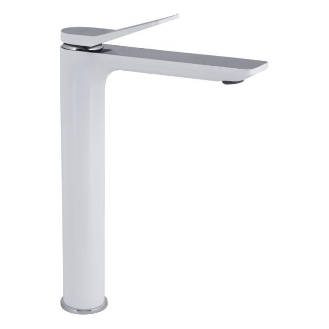 Змішувач для раковини Qtap Presto QTPRE269CRW45577 (k35), одноважільний, високий, Chrome/White Харків - фото 1