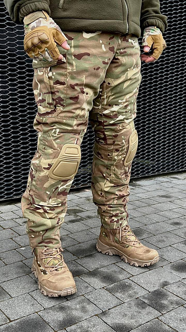 Зимові штани мультикам з наколінниками , тактичні зимові теплі штани мультикам матеріал  ріп стоп з наколінник Львов - изображение 2