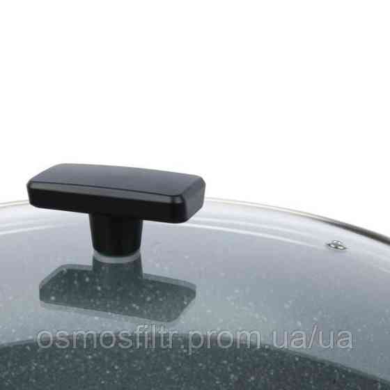 Сковорода Axentia Blackline Ø 28 см с крышкой аллюминий антипригарное покрытие PTFE (135615) Киев