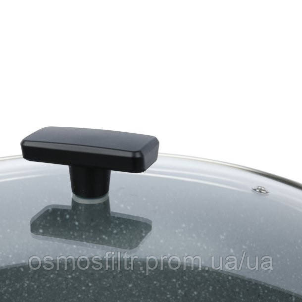 Сковорода Axentia Blackline Ø 28 см с крышкой аллюминий антипригарное покрытие PTFE (135615) Киев - изображение 3