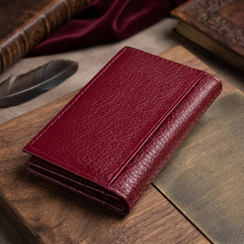Визитница-книжка ST Leather 19218 Бордовая Киев - изображение 14