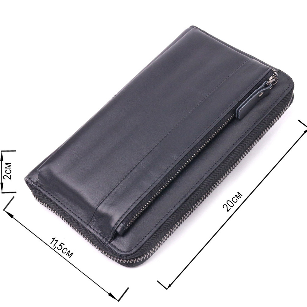 Оригінальний чоловічий клатч з натуральної гладкої шкіри Чорний (Vintage) Київ - фото 7