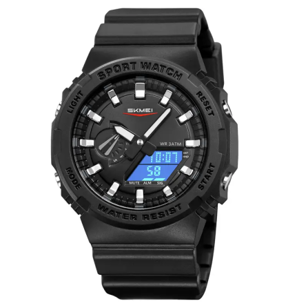 Чоловічий наручний годинник Skmei 2351 (Чорний з білим) Київ