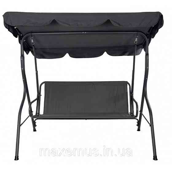 Садовые качели Bonro Relax для сада и дачи 3-х местная качели с навесом серая Мостиська