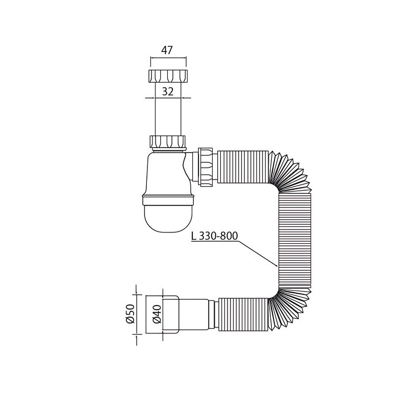 Сифон для умивальника Mixxus SU-04-A 1 1/4"x32 без випуску 32*40/50 (MI8181) ( 14902 ) Харків - фото 2