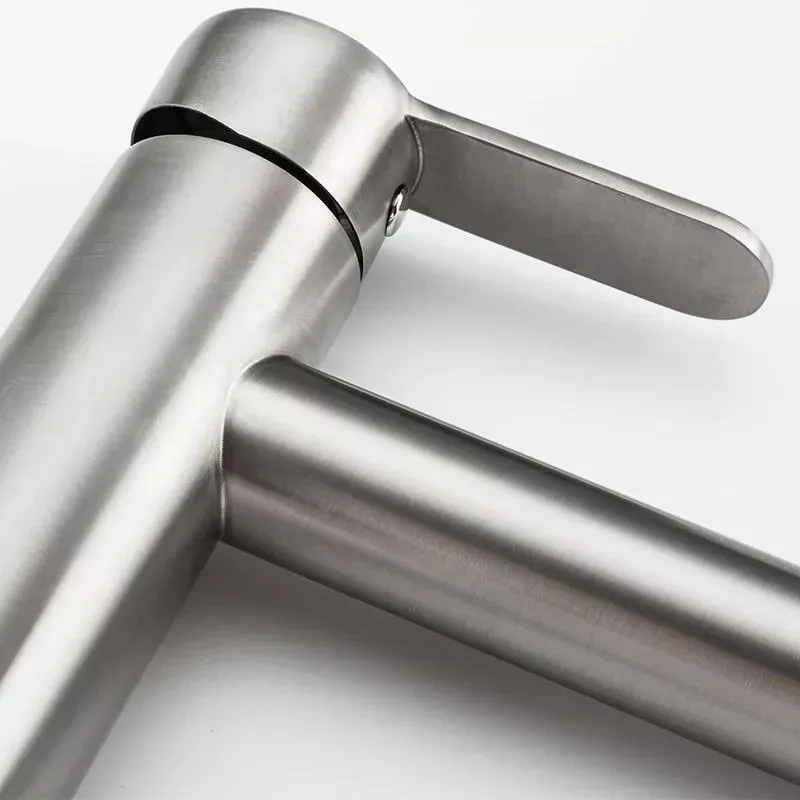 Смеситель для умывальника Frap F10801-2 высокий, нержавеющая сталь Киев - изображение 4