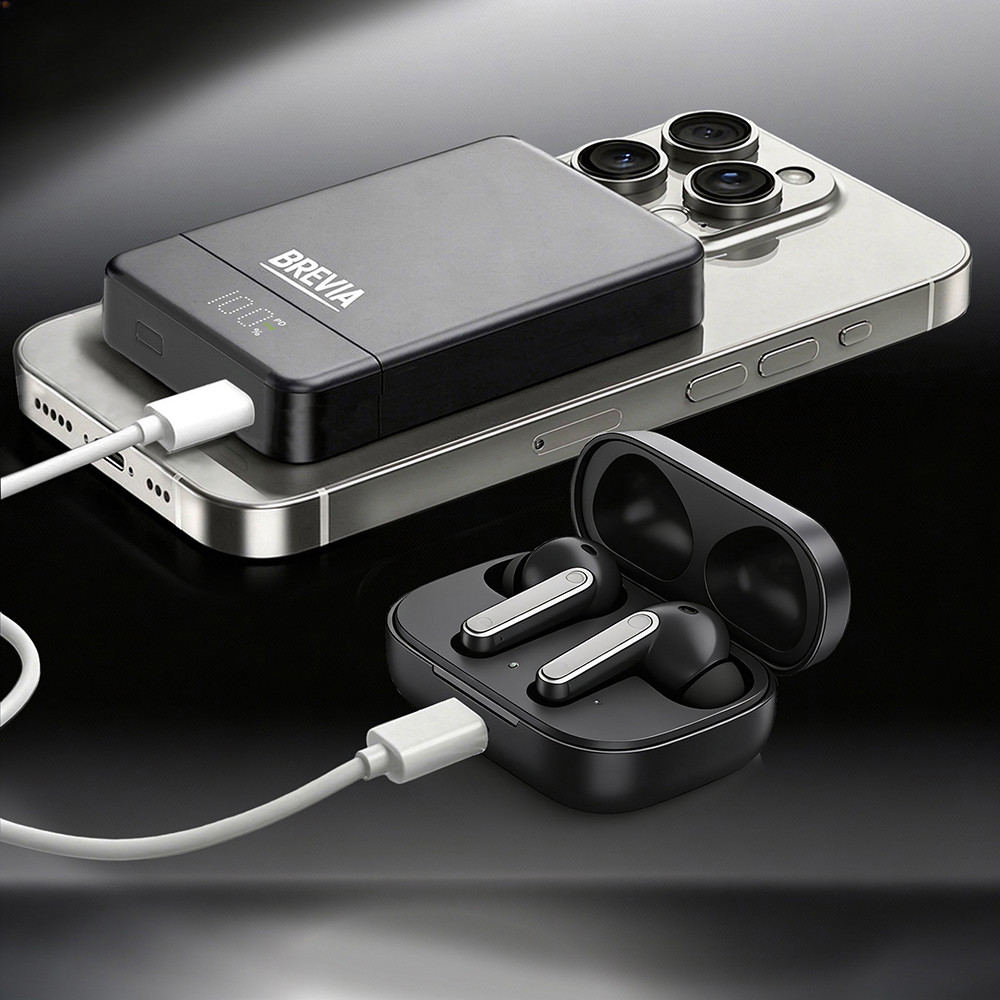 Повербанк (Power Bank) Brevia ePower 10000mAh MagSafe SuperSlim PD20W, Q15W LCD черный Львов - изображение 8