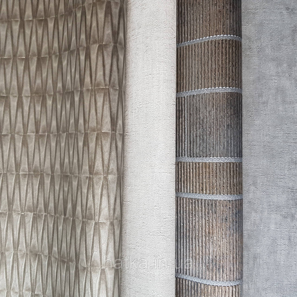 Шпалери вінілові на флізелін Rasch Factory 0.53х10,05 геометрія ромби смуги структурні золото 428414 Київ - фото 3
