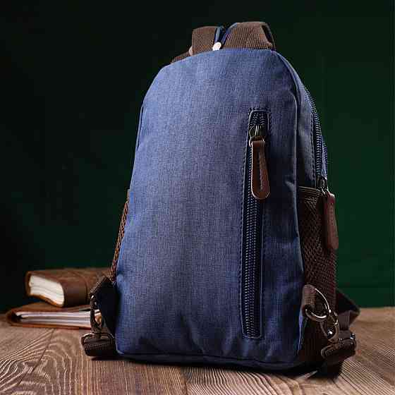 Надійний рюкзак з поліестру з великою кількістю кишень Vintage 22146 Синій Київ