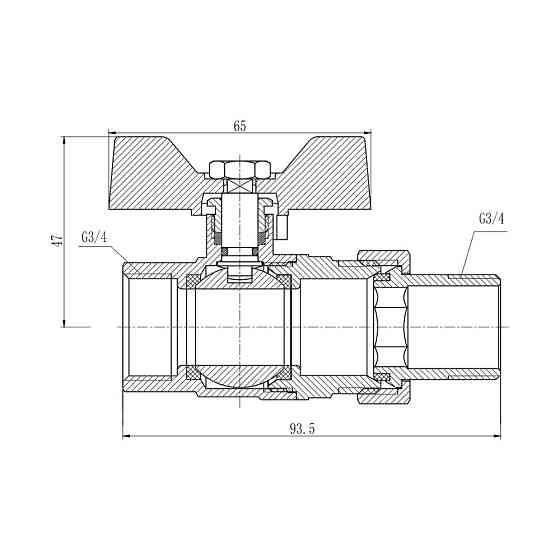 Кран кульовий "Американка" Thermo Alliance Forte 3/4" прямий SF220W20 Київ