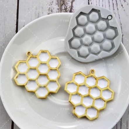 Молд силиконовый Соты 57 на 55 мм серый Киев - изображение 1