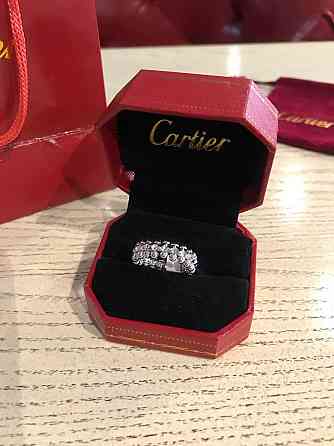 Cartier кольцо зубчики покрытие белым золотом / Картье кольцо с зубчиками белое Одесса