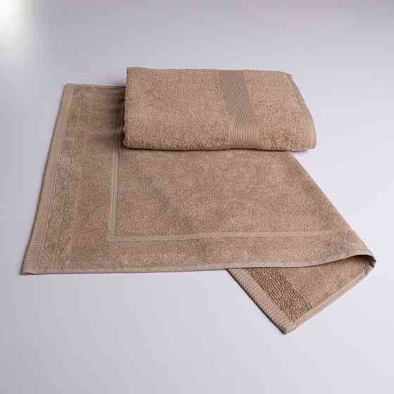 Набор банный махровый с Бордюром 2шт GM Textile 50х70см, 70х140см 400г/м2 (Капучино) Сумы