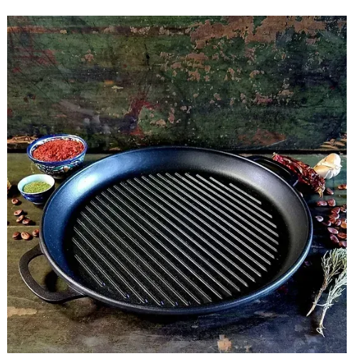 Казан "узбецький" WOK чавунний 15л з кришкою-сковородою гриль V15СРGr Майстерня Житомир