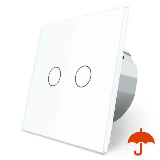 LIVOLO Сенсорний вуличний вимикач Вологозахищений 2 сенсори Livolo білий скло (VL-C702-IP-11) Коломия