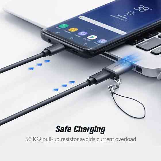 Переходник-адаптер USB 3.0 к Type-C Ugreen US276 (Темно-серый) Николаев