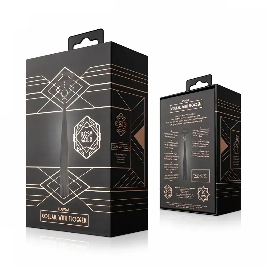 Нашийник с флогером Rosy Gold - Collar with Flogger - Black Львів - фото 7