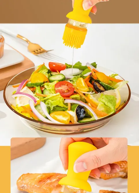 Стеклянный дозатор оливкового масла с щеткой 630мл 2 в 1, силиконовая капельница для измерения бутылки для приготовления пищи и щетка для выпечки Коломия - фото 7