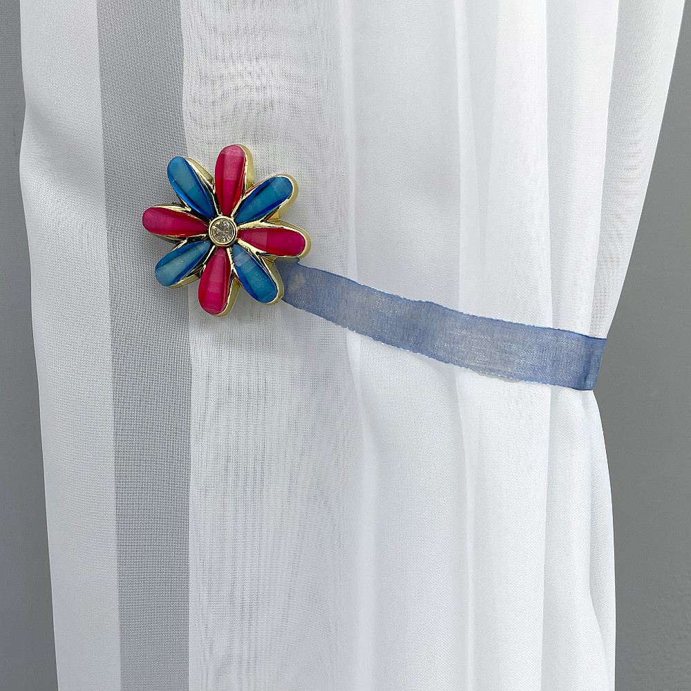 Магніти для штор та гардин "Квітка" набір 2 шт Блакитний з малиновим (81-256) Київ - фото 3