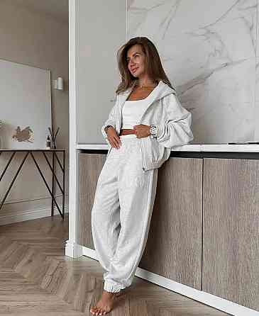 Женский утепленный прогулочный костюм двойка: кофта и штаны турецкая трехнить на флисе Одесса