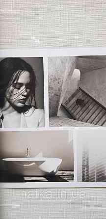 Обои виниловые на флизелине A.S.Creation UNITA 1.06x10 однотонные под ткань тонкая полоска рогожка матовые бел Киев