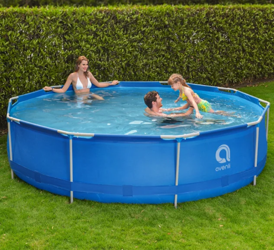 Каркасный садовый бассейн Avenli (360 х 76 см) круглый, для взрослых и детей, Синий (17799) Киев - изображение 4