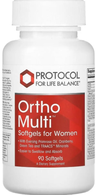 Мультивитамины для женщин Protocol for Life Balance Ortho Multi for Women 90 гел капс Киев - изображение 1