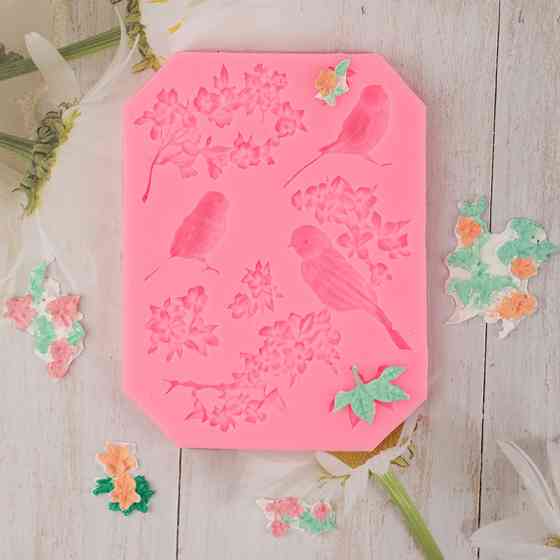 Молд силиконовый Птицы 119 на 90 см розовый Киев