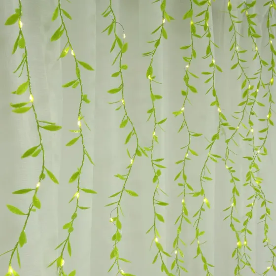 Гирлянда-штора с листочками Curtain Copper SF-55 внутренняя, с прозрачным проводом, 10м Коломия