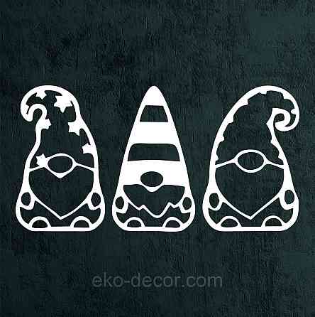 Декоративное настенное Панно «Гномики» Декор на стену 70*42 см-3шт, Белый Киев