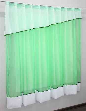 Кухонная занавеска VR-Textil № 047к мятный с белым 270х170 см (52-0130) Киев