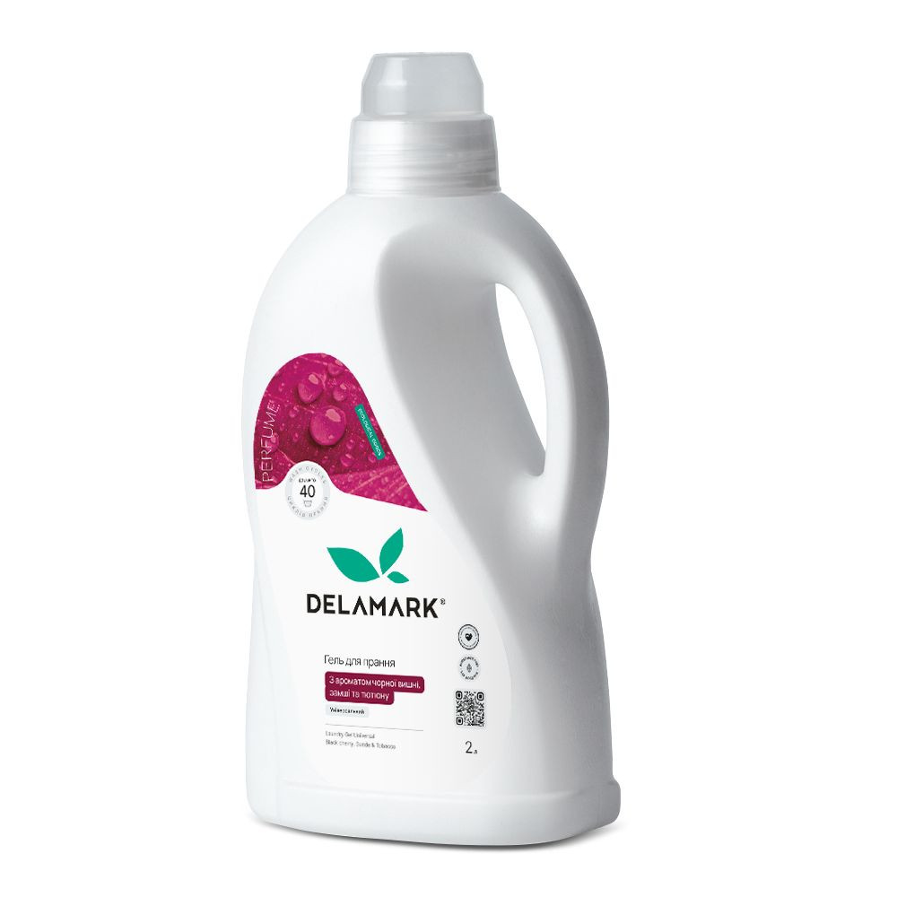 Гель для прання універсальний з ароматом чорної вишні, замши та тютюну DeLaMark 2 л Київ - фото 1