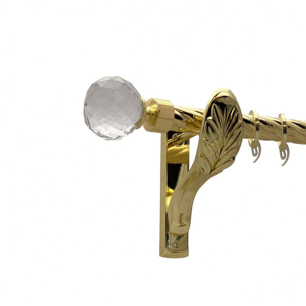 Карниз Orvit Люміера металевий однорядний ретро скручена труба кільце фасонне металеве  Золото 25 мм 240 см (00-00010853) Львів - фото 1