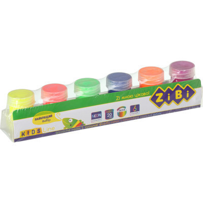Гуашеві фарби ZiBi KIDS Line NEON 6 кольорів по 20 мл (ZB.6690) Вінниця - фото 1