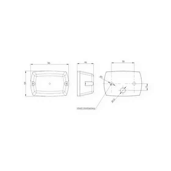 Фонарь -задний габарит красный FT-006 C (85х55 мм) прицепа Мукачево