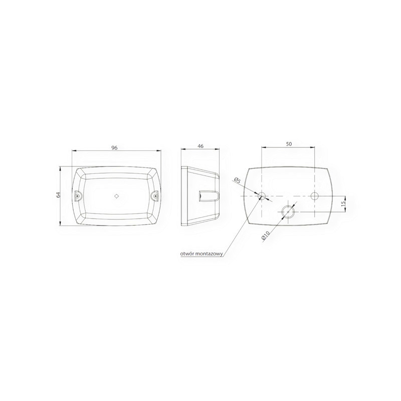 Фонарь -задний габарит красный FT-006 C (85х55 мм) прицепа Мукачево - изображение 1