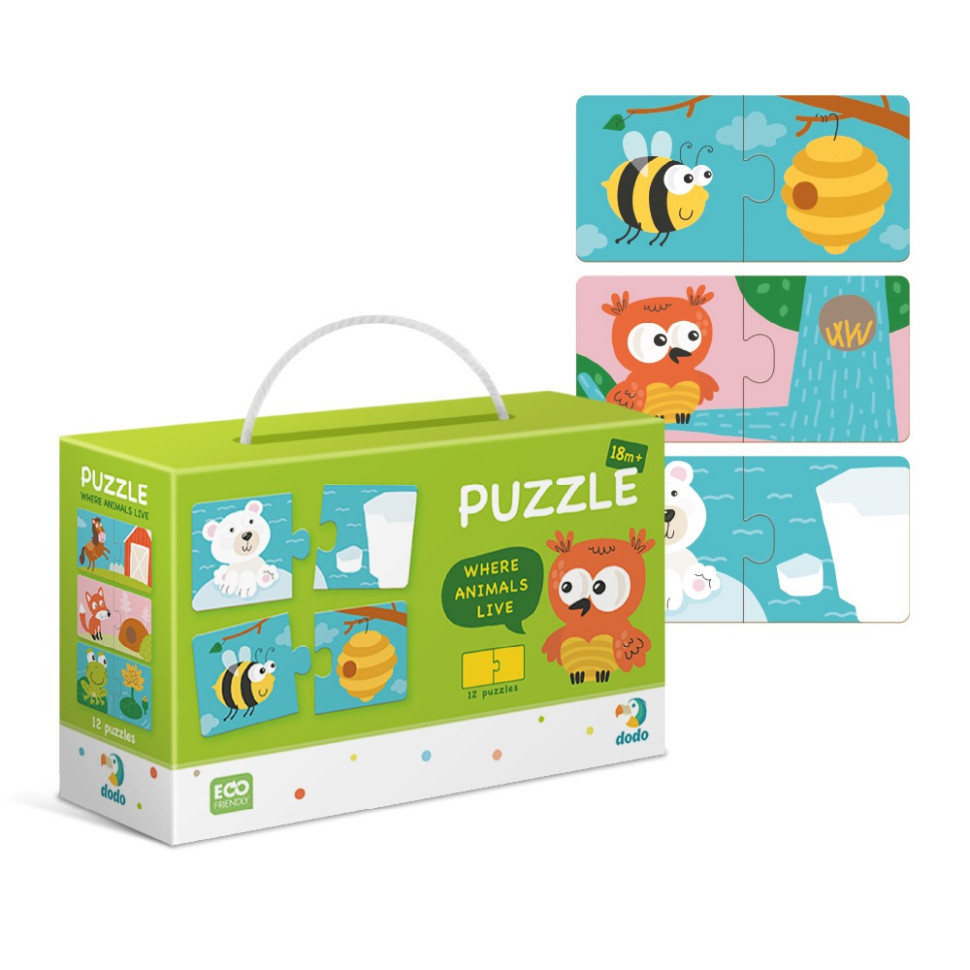 Детский пазл Зверята и их домики DoDo 300117, 24 детали Винница - изображение 2