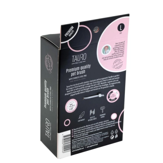 Tauro Pro Line Royal Щітка пластикова тонкі та м'які зубчики з нержавіючої сталі 25 мм, рожева, мала 15,5 x 10,2 x 6,2 см Київ