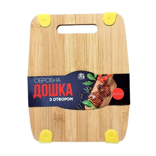 Дошка кухонна 25*20см бамбук/силікон з отвором 8849 S&T Житомир - фото 1