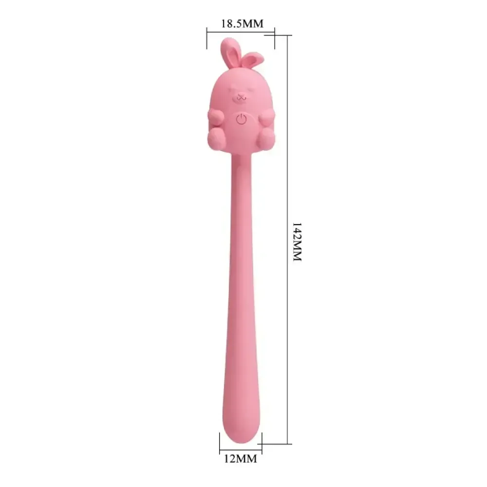 Міні-вібратор на паличці Pretty Love Cute Bunny, гнучкий, рожевий, 14,2 × 1,8 см Sex Aura Київ - фото 8